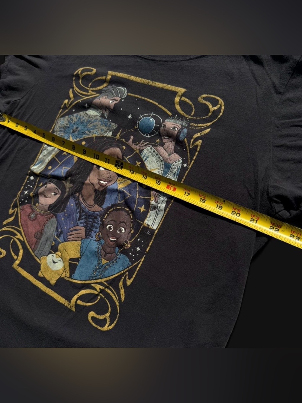 Disney Wish Movie Graphic T-Shirt Black Short Sleeve Crew Neck - Picture 3 of 6